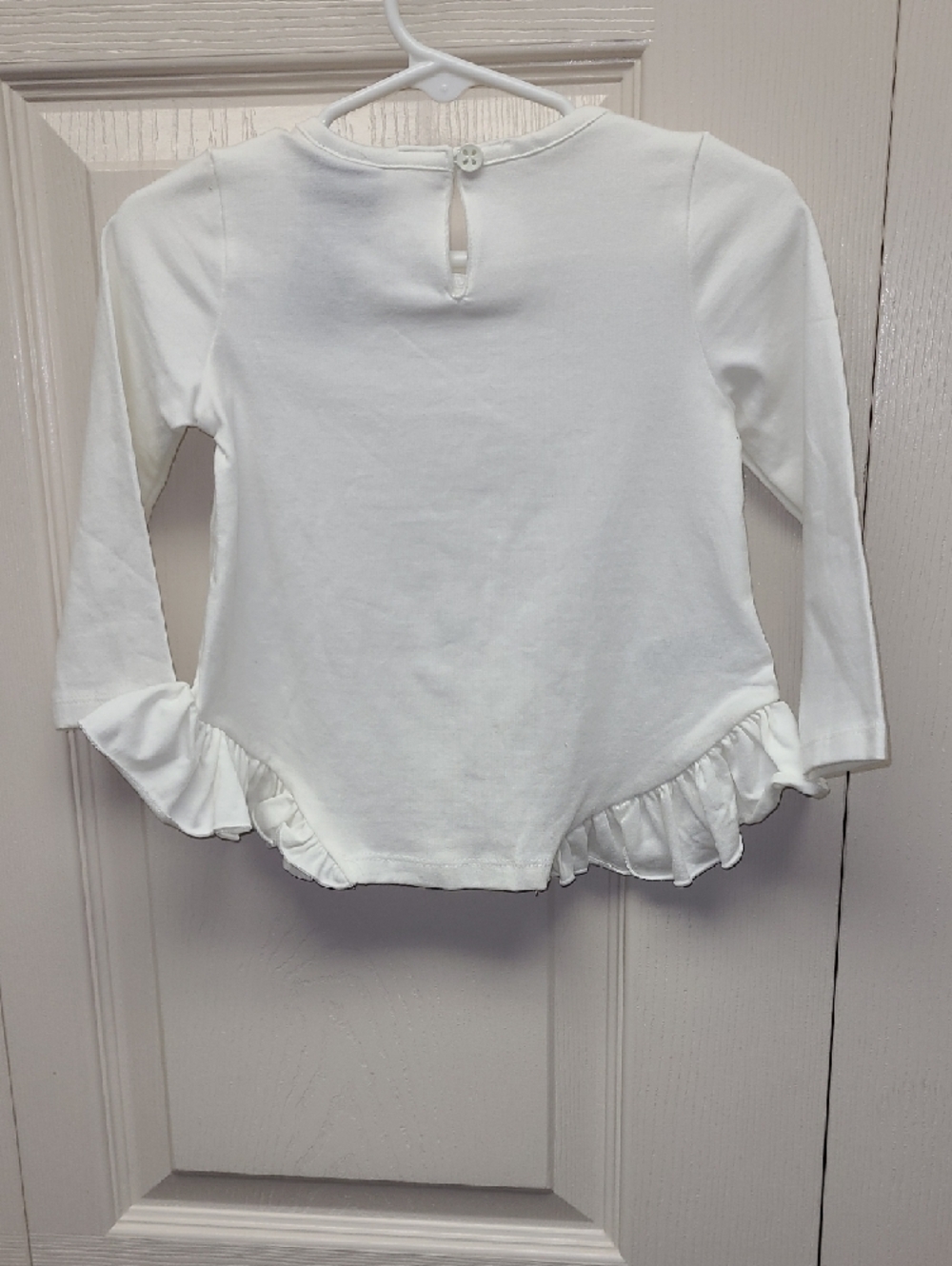 Cynthia Rowley White Long-Sleeve Ruffle Hem Top with shopping girl Graphic 12mo. - Picture 6 of 7